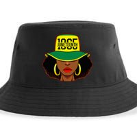 Afro Woman Juneteenth 1865 Melanin Pride African American Sustainable Bucket Hat