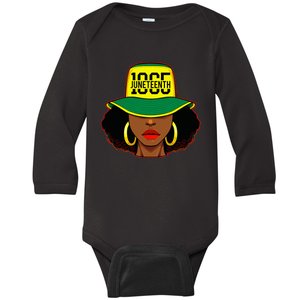 Afro Woman Juneteenth 1865 Melanin Pride African American Baby Long Sleeve Bodysuit