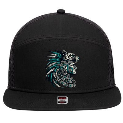 Aztec Warrior Jaguar 7 Panel Mesh Trucker Snapback Hat