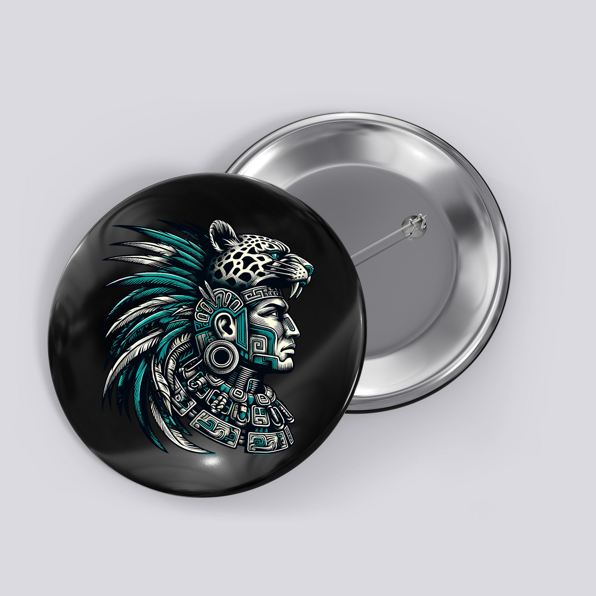 Aztec Warrior Jaguar Button
