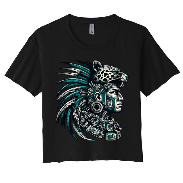 Aztec Warrior Jaguar Women's Crop Top Tee
