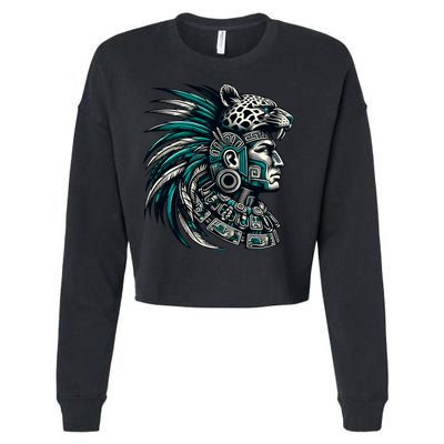 Aztec Warrior Jaguar Cropped Pullover Crew