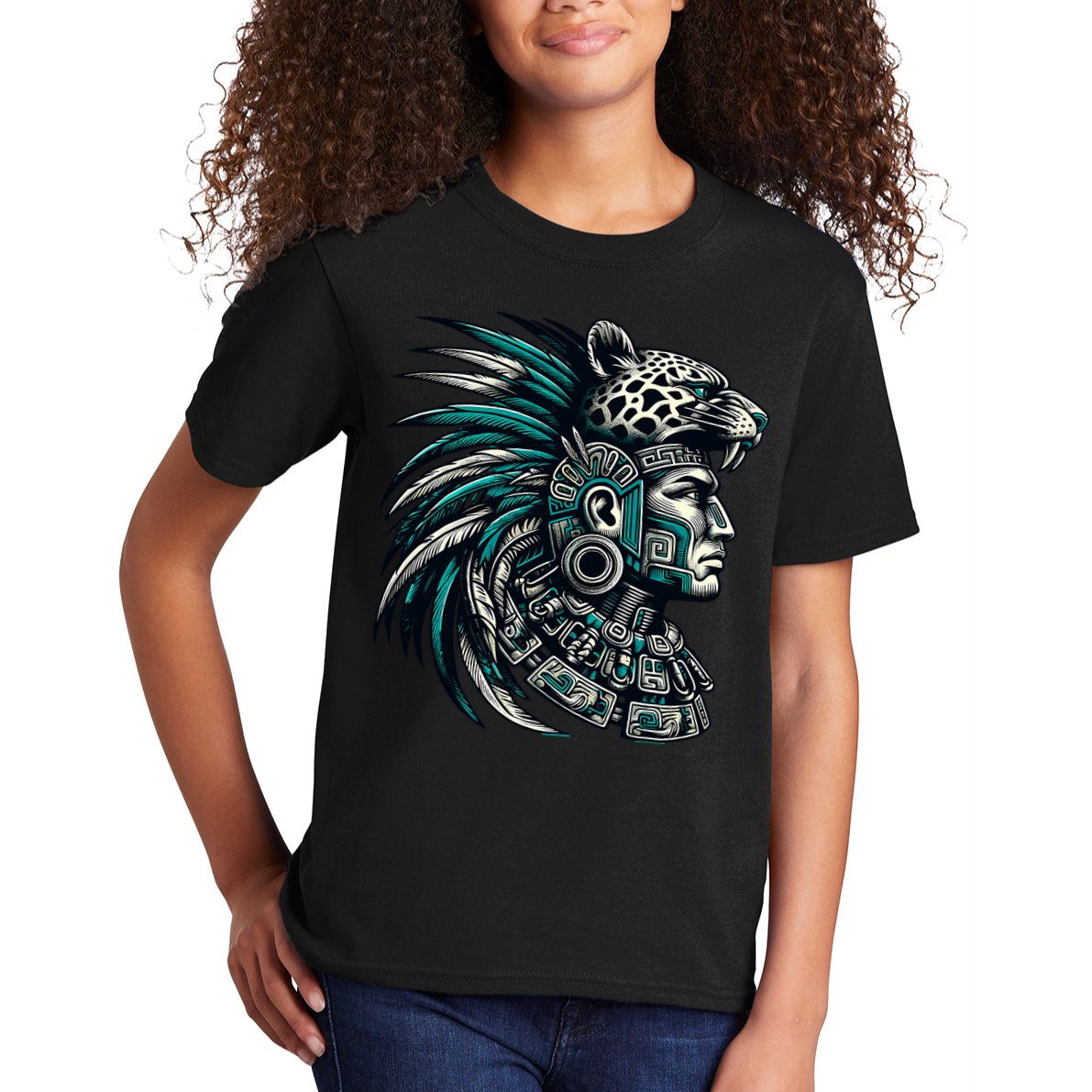 Aztec Warrior Jaguar Kids T-Shirt