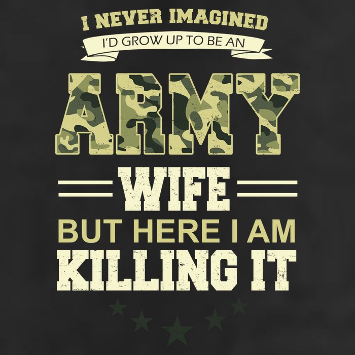 Army Wife Killing It Quote 7 Panel Mesh Trucker Snapback Hat