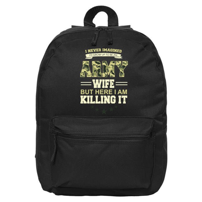 Army Wife Killing It Quote 16 in Basic Backpack