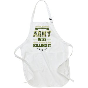 Army Wife Killing It Quote Full-Length Apron With Pockets