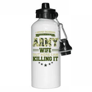 Army Wife Killing It Quote Aluminum Water Bottle