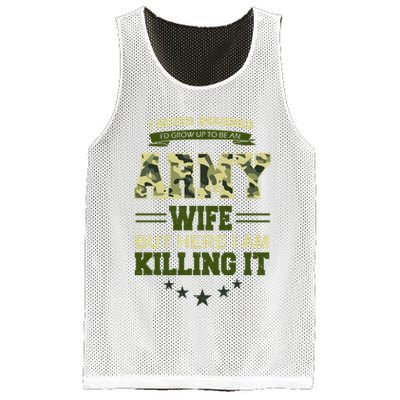 Army Wife Killing It Quote Mesh Reversible Basketball Jersey Tank