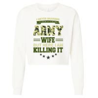 Army Wife Killing It Quote Cropped Pullover Crew