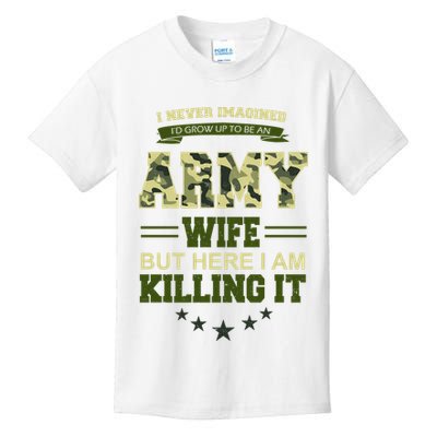 Army Wife Killing It Quote Kids T-Shirt