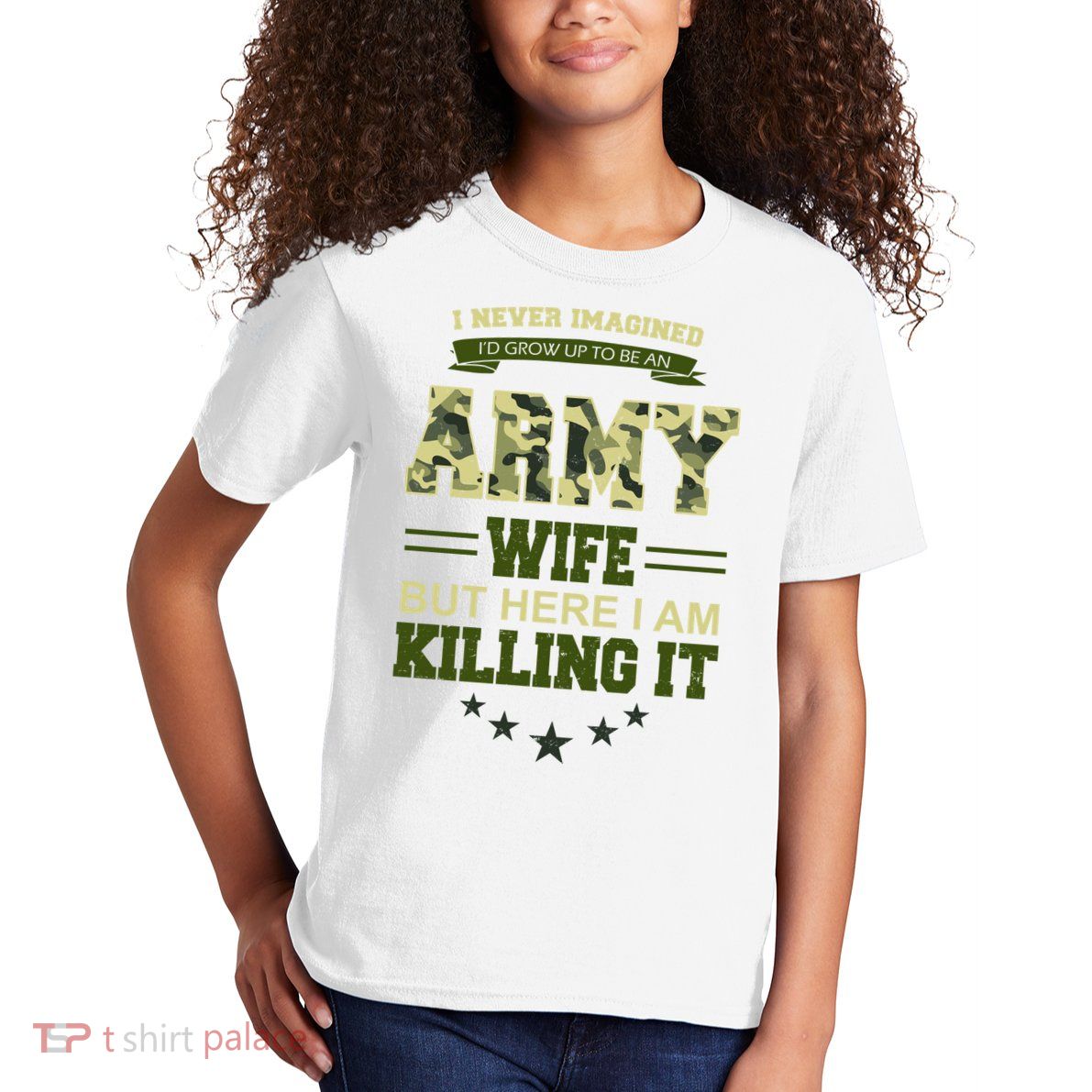 Army Wife Killing It Quote Kids T-Shirt