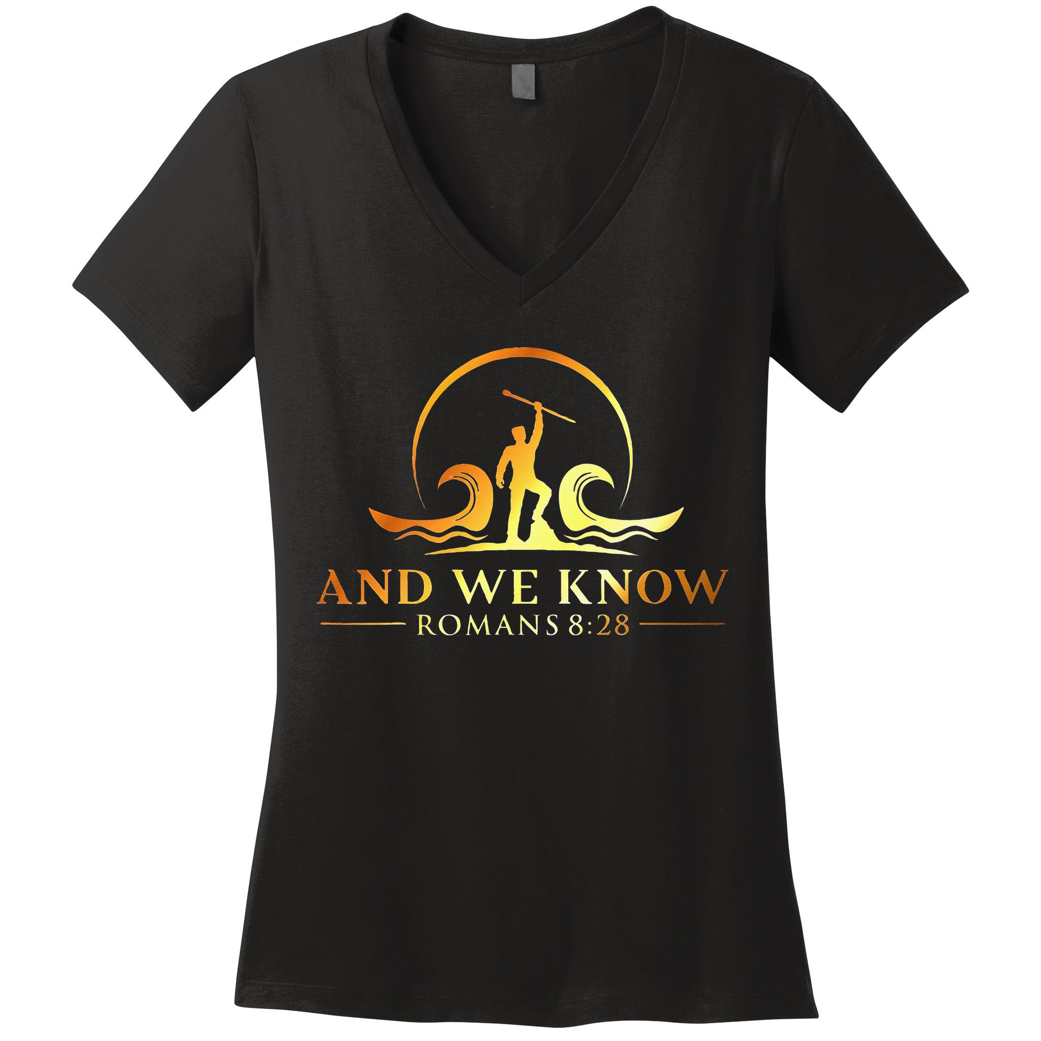 And We Know Romans 828 Bible Verse Christian Costume Women's V-Neck T-Shirt