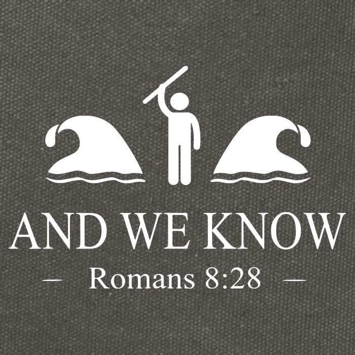 And We Know Romans 828 Bible Verse Christian Cotton Canvas Backpack