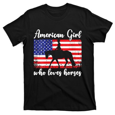 American  who loves horses dressage rider T-Shirt