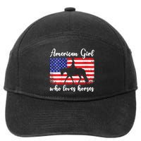 American  who loves horses dressage rider 7-Panel Snapback Hat