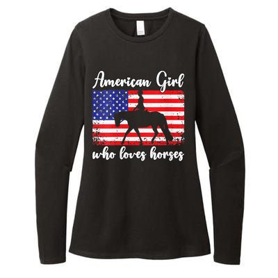 American  who loves horses dressage rider Womens CVC Long Sleeve Shirt