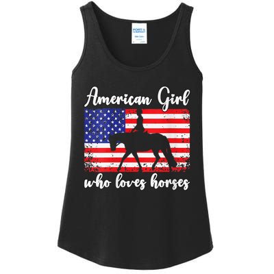 American  who loves horses dressage rider Ladies Essential Tank