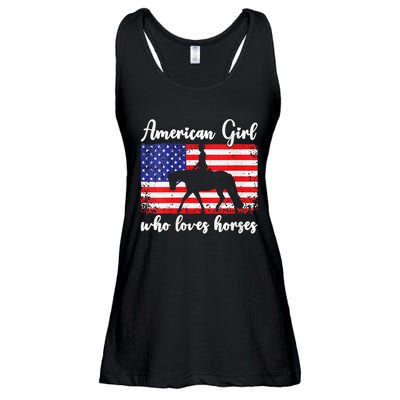 American  who loves horses dressage rider Ladies Essential Flowy Tank