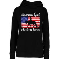 American  who loves horses dressage rider Womens Funnel Neck Pullover Hood