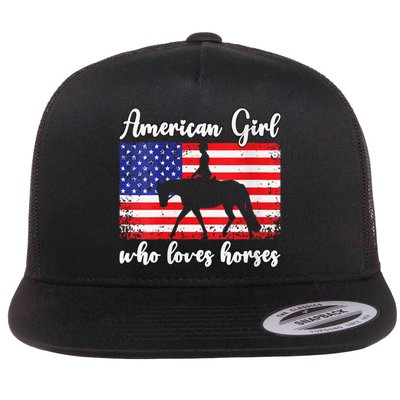 American  who loves horses dressage rider Flat Bill Trucker Hat