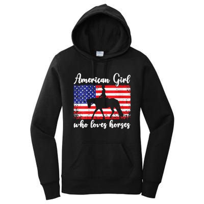 American  who loves horses dressage rider Women's Pullover Hoodie