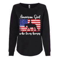 American  who loves horses dressage rider Womens California Wash Sweatshirt