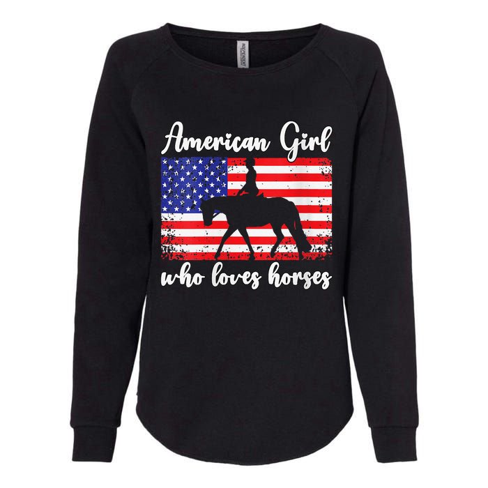 American  who loves horses dressage rider Womens California Wash Sweatshirt