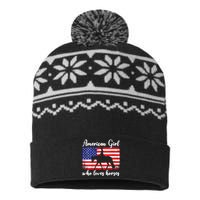 American  who loves horses dressage rider USA-Made Snowflake Beanie