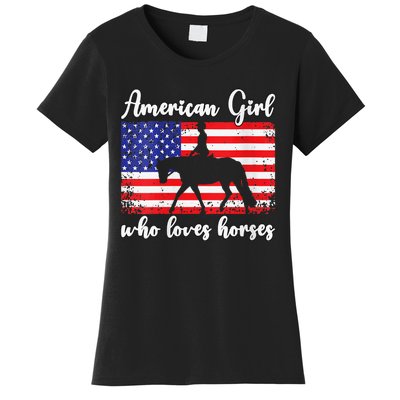 American  who loves horses dressage rider Women's T-Shirt