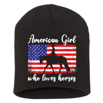 American  who loves horses dressage rider Short Acrylic Beanie