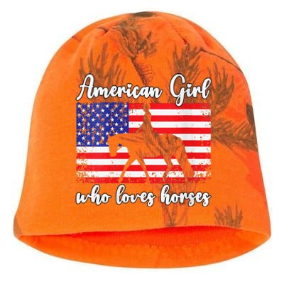 American  who loves horses dressage rider Kati - Camo Knit Beanie