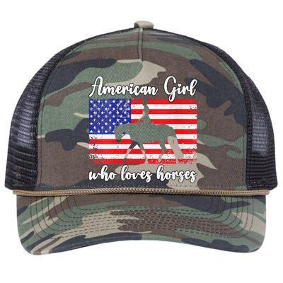 American  who loves horses dressage rider Retro Rope Trucker Hat Cap