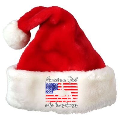 American  who loves horses dressage rider Premium Christmas Santa Hat