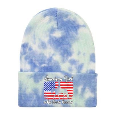 American  who loves horses dressage rider Tie Dye 12in Knit Beanie