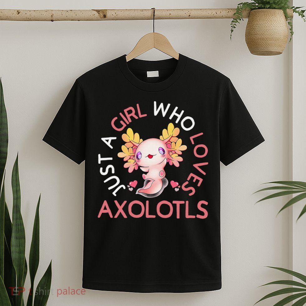 Axolotl  Who Loves Axolotls Cute Teen Girls Pink  T-Shirt