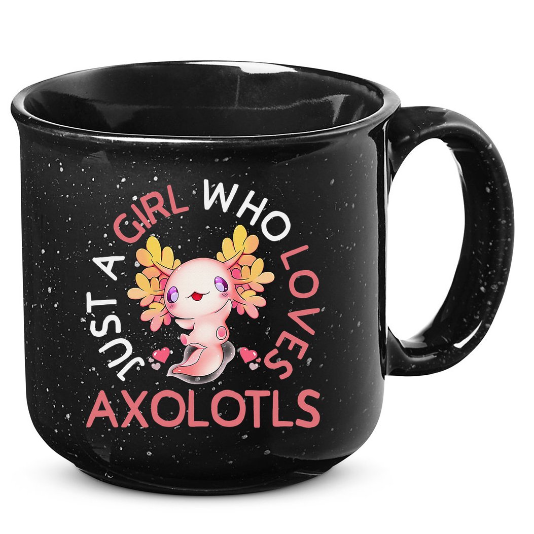 Axolotl  Who Loves Axolotls Cute Teen Girls Pink  15oz Campfire Ceramic Mug