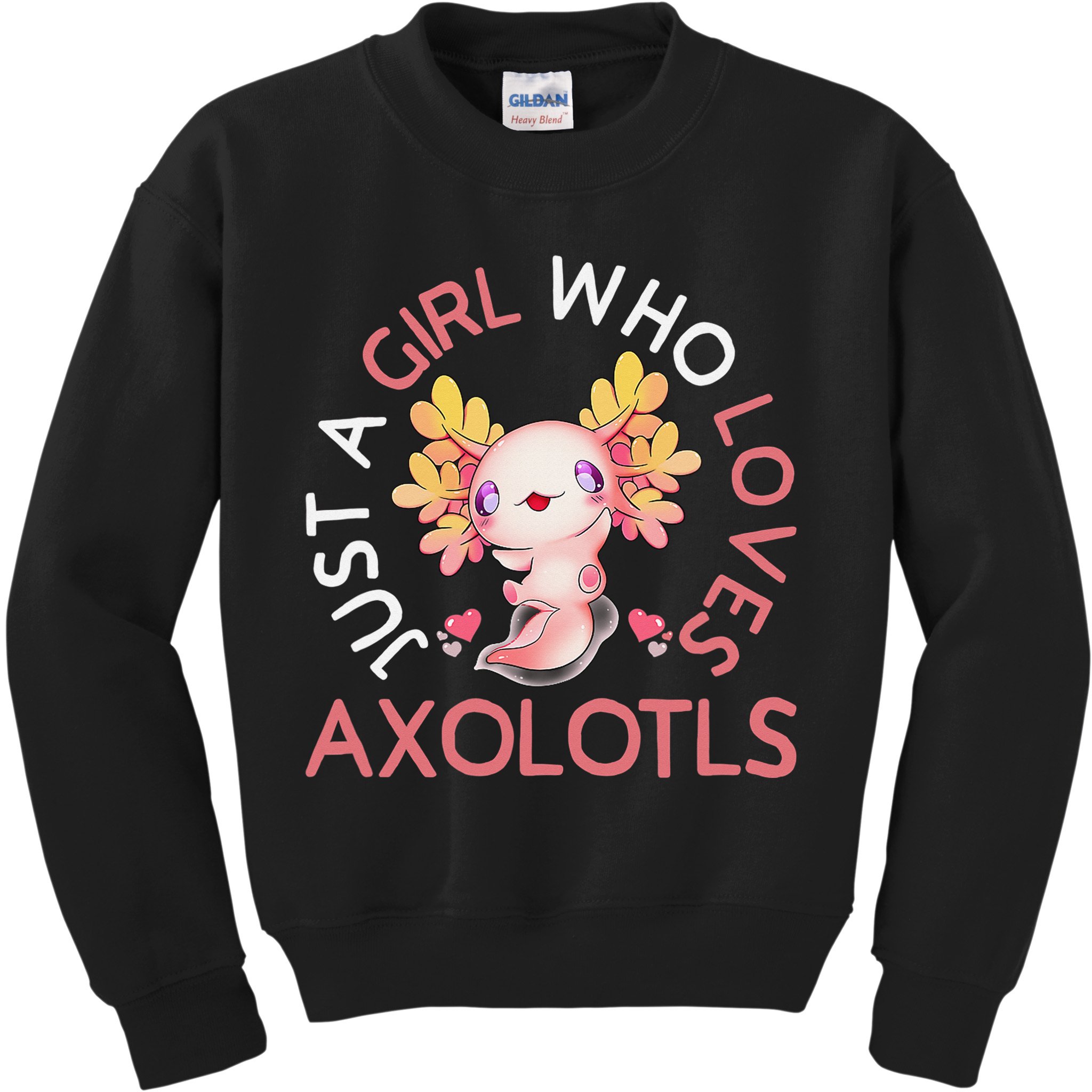 Axolotl  Who Loves Axolotls Cute Teen Girls Pink  Kids Sweatshirt