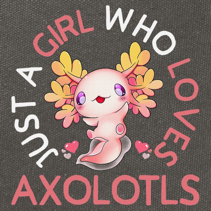 Axolotl  Who Loves Axolotls Cute Teen Girls Pink  Cotton Canvas Backpack