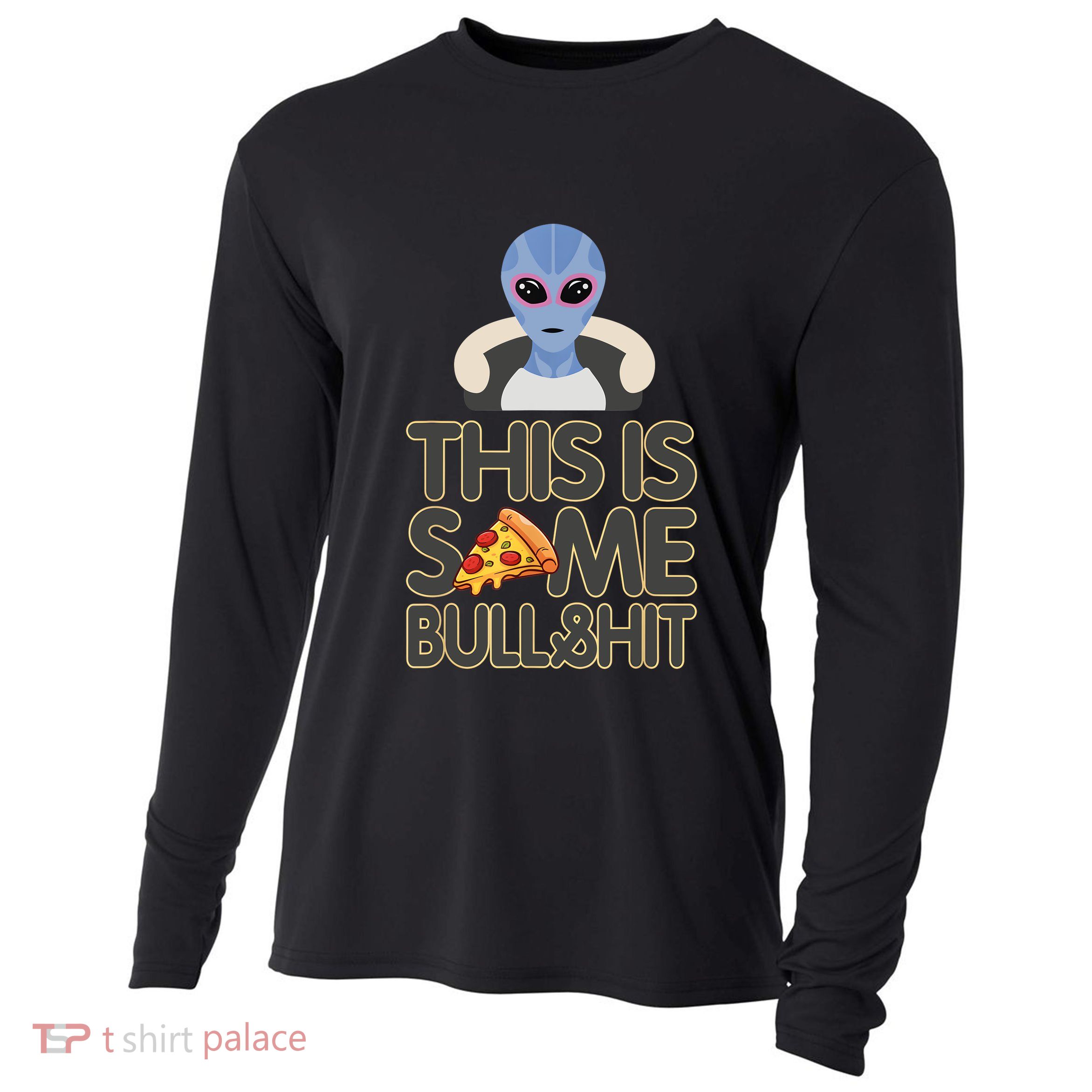 Alien Who Likes Pizza Ufo Alien Colorado Fun Cooling Performance Long Sleeve Crew
