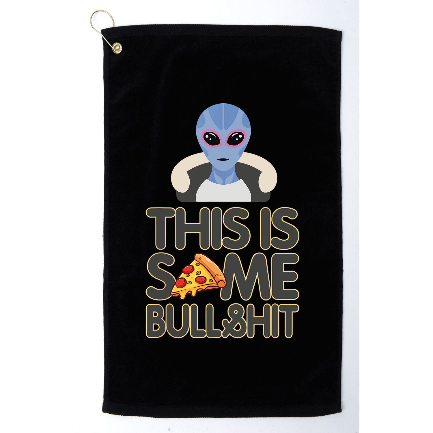 Alien Who Likes Pizza Ufo Alien Colorado Fun Golf Towel