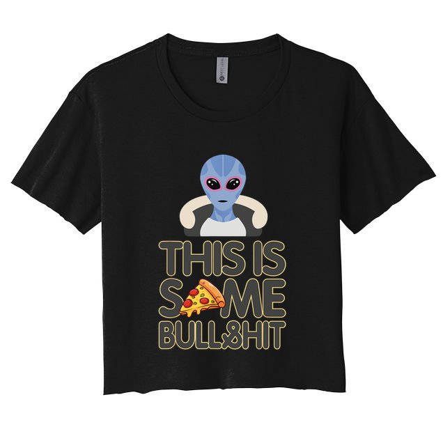 Alien Who Likes Pizza Ufo Alien Colorado Fun Crop Top
