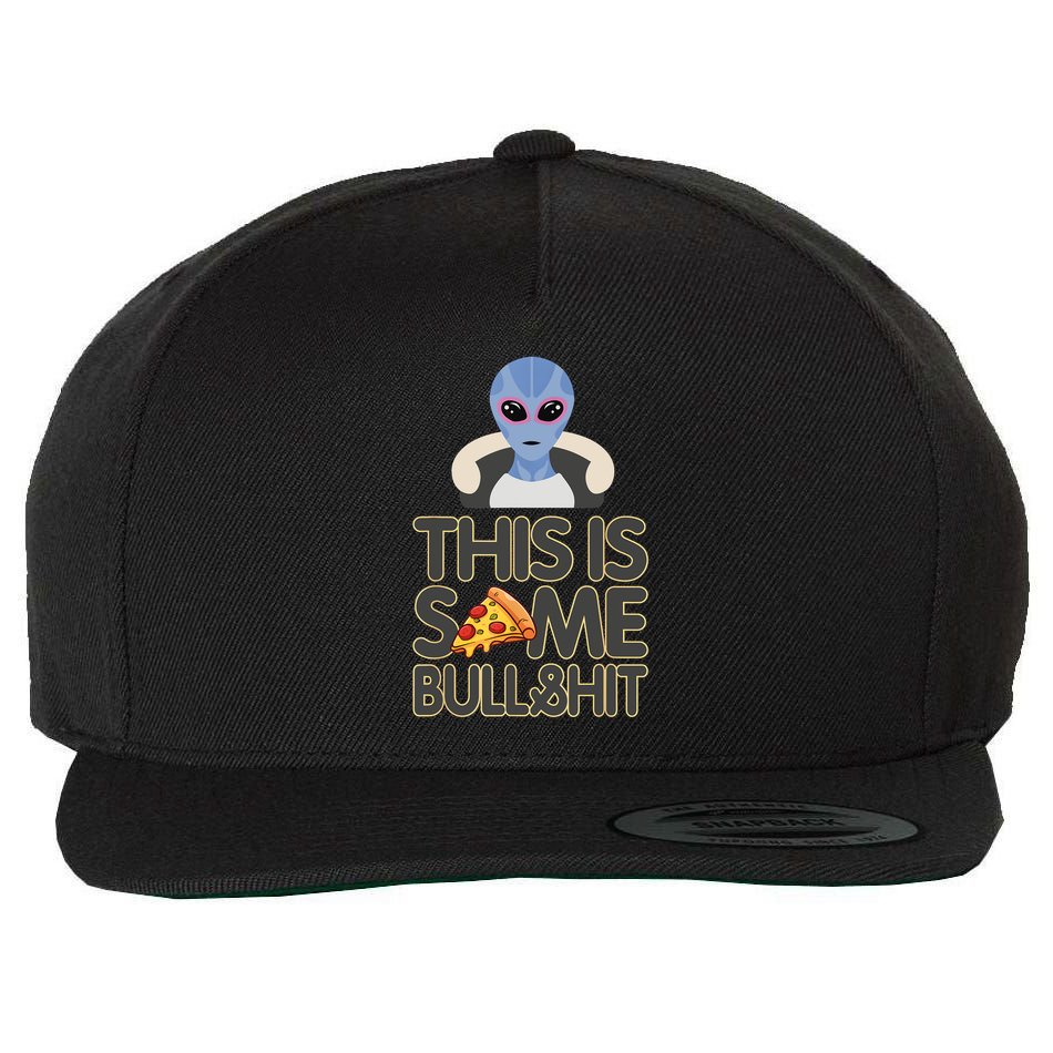 Alien Who Likes Pizza Ufo Alien Colorado Fun Wool Snapback Cap
