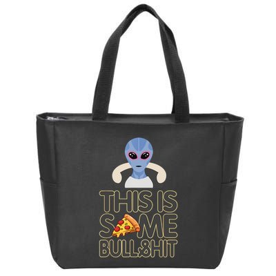 Alien Who Likes Pizza Ufo Alien Colorado Fun Zip Tote Bag