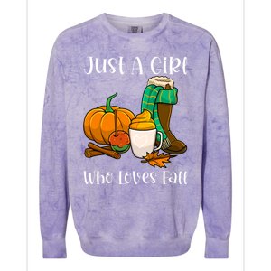 A Who Loves Fall Autumn Season Pumpkin Spice Latte Funny Gift Colorblast Crewneck Sweatshirt