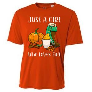 A Who Loves Fall Autumn Season Pumpkin Spice Latte Funny Gift Cooling Performance Crew T-Shirt