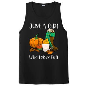 A Who Loves Fall Autumn Season Pumpkin Spice Latte Funny Gift PosiCharge Competitor Tank