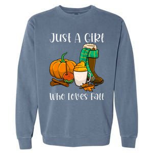 A Who Loves Fall Autumn Season Pumpkin Spice Latte Funny Gift Garment-Dyed Sweatshirt