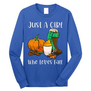 A Who Loves Fall Autumn Season Pumpkin Spice Latte Funny Gift Long Sleeve Shirt