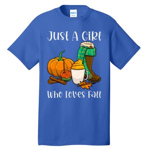 A Who Loves Fall Autumn Season Pumpkin Spice Latte Funny Gift Tall T-Shirt