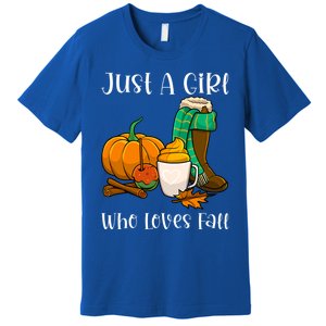 A Who Loves Fall Autumn Season Pumpkin Spice Latte Funny Gift Premium T-Shirt